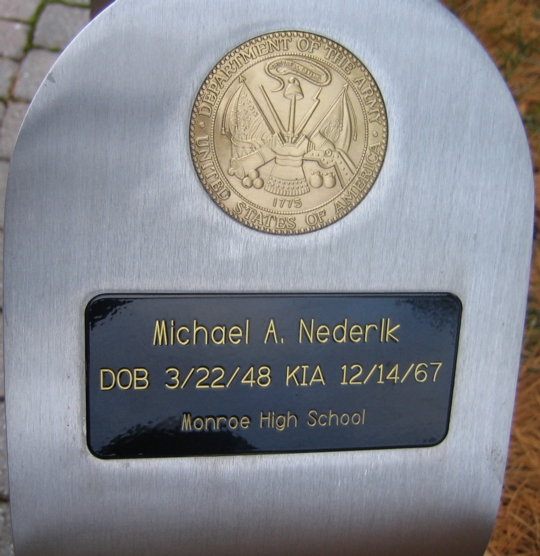 Bollard in Highland Park Viet Nam Veterans' Memorial