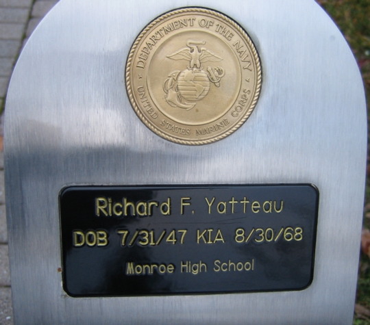 Bollard in Highland Park Viet Nam Veterans' Memorial